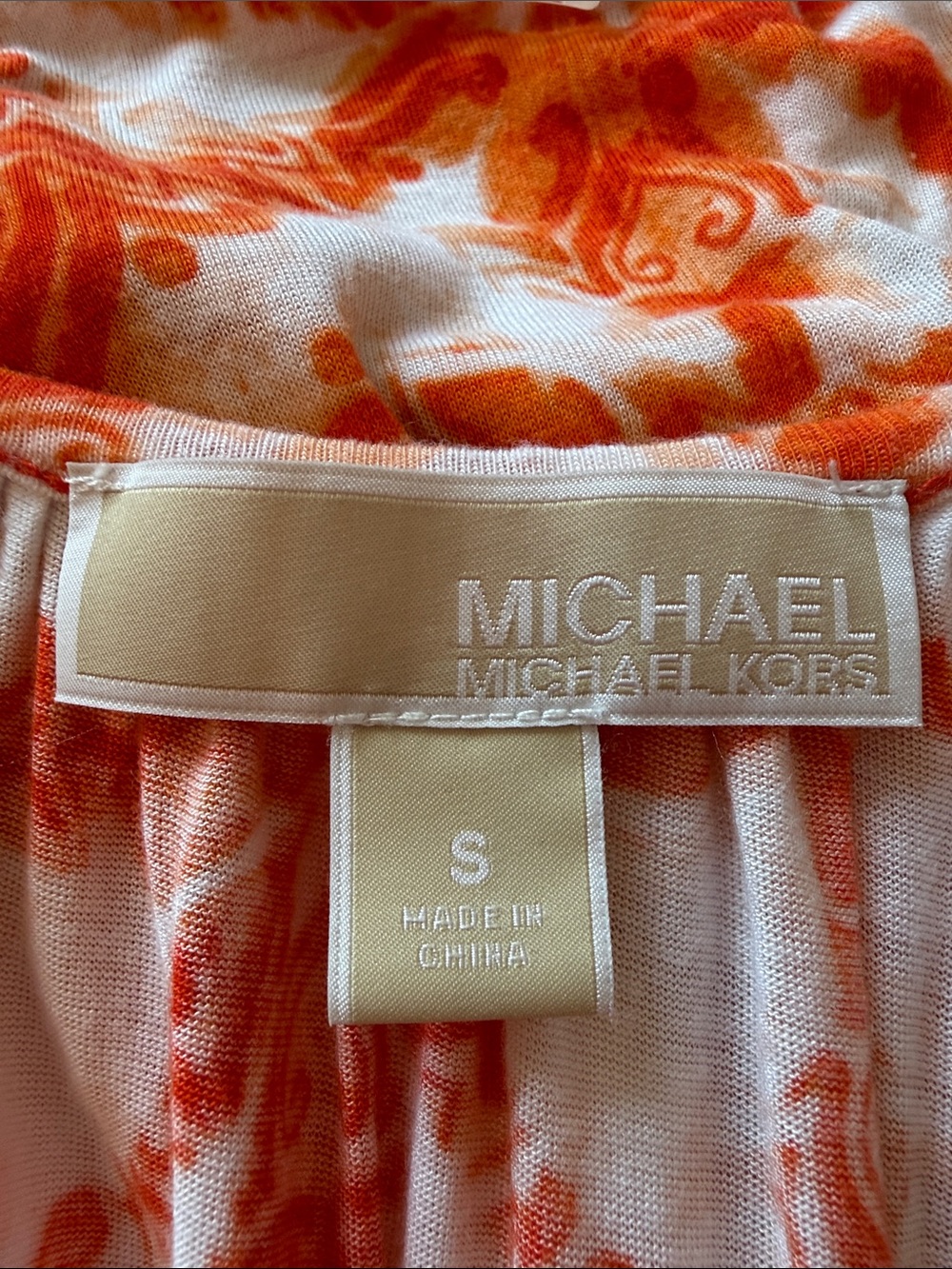 Michael Kors Orange Floral Peasant Blouse - Picture 2 of 2
